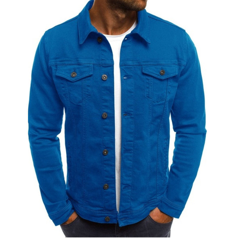 Heren Denim Jacket Met Regular Fit En Knopen Voor Borstzakken En Overhemdkraag