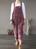Dames Lichte Corduroy Cozy Overalls