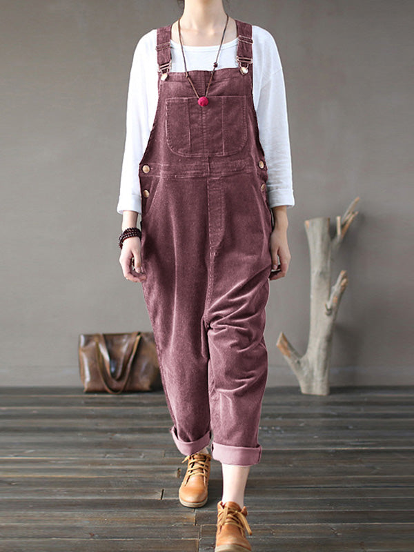 Dames Lichte Corduroy Cozy Overalls