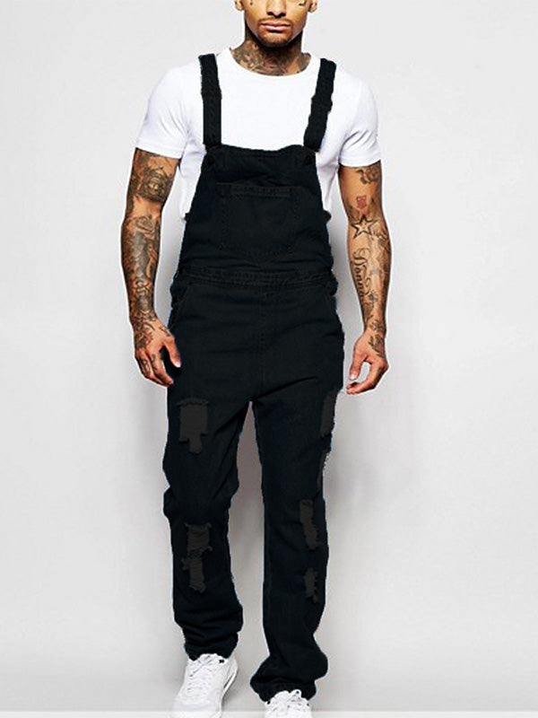 Versleten Verweerd Gewassen Denim Overalls