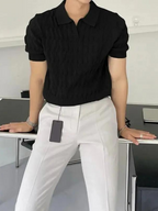 Heren Poloshirt Blauw Maat M Katoen Korte Mouwen-6