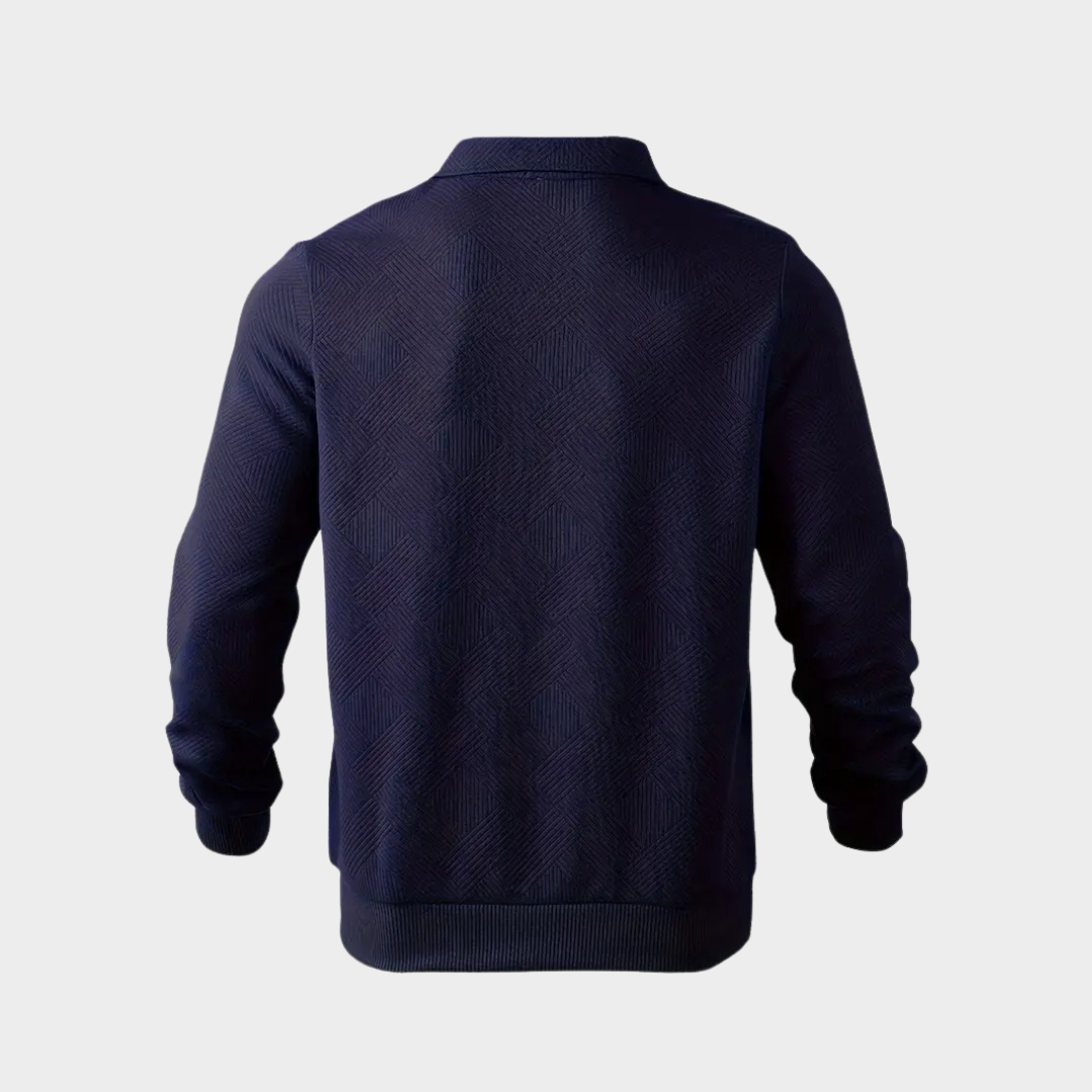 Kwart Rits Trui Met Geometrische Print Voor Vrouw en Man