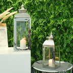 20,5"&15" Hoge RVS Decoratieve Kaarsenlantaarns (Set van 2)