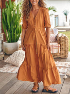 Bohemian Maxi Jurken met Touwtjes in de Taille