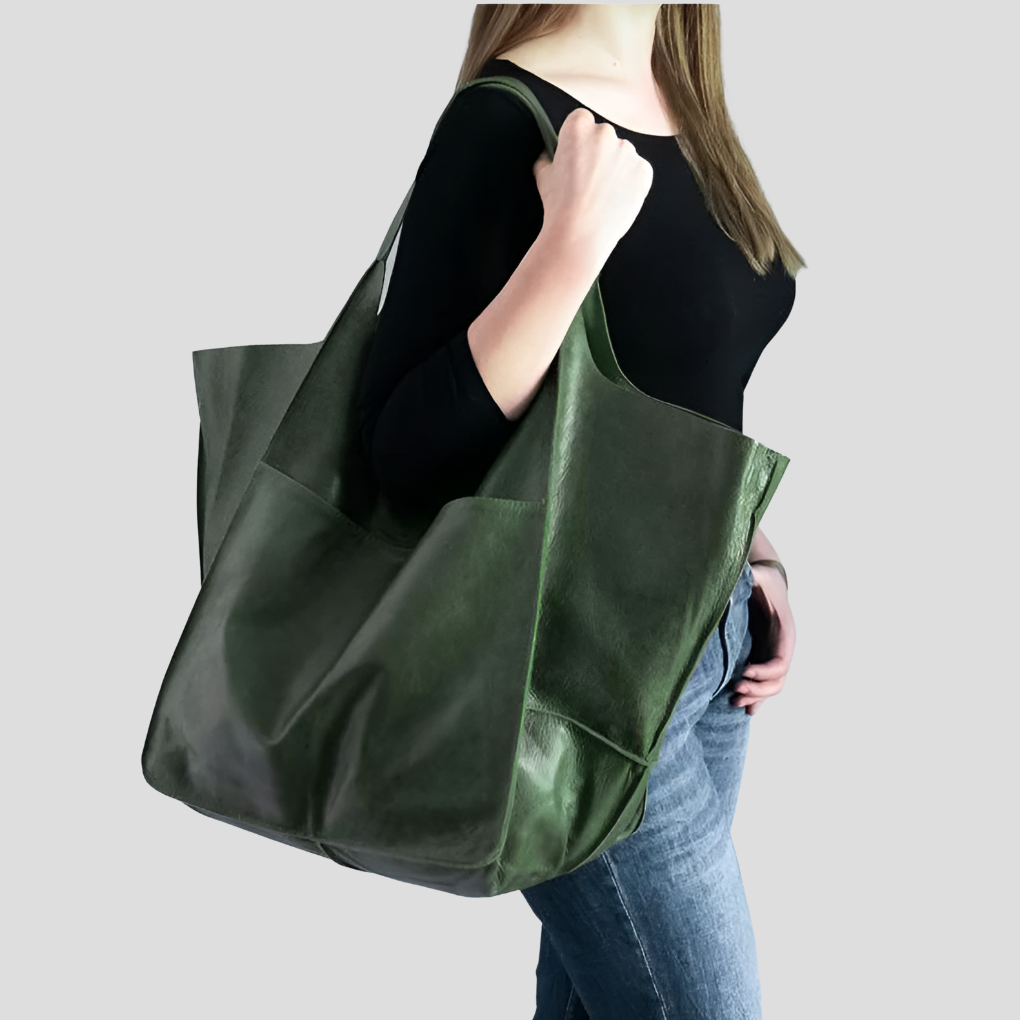 Vrouwen Overgedimensioneerde Vintage Leren Schoudertas