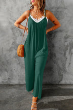 Dames Spaghetti Band Brede Pijp Jumpsuit