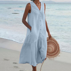 Celi Stijlvolle Zomerjurk Lichte Ademende Stoffen Vrouwelijke Getailleerde Pasvorm Trendy Design Geschikt voor Strand en Zomerfeesten