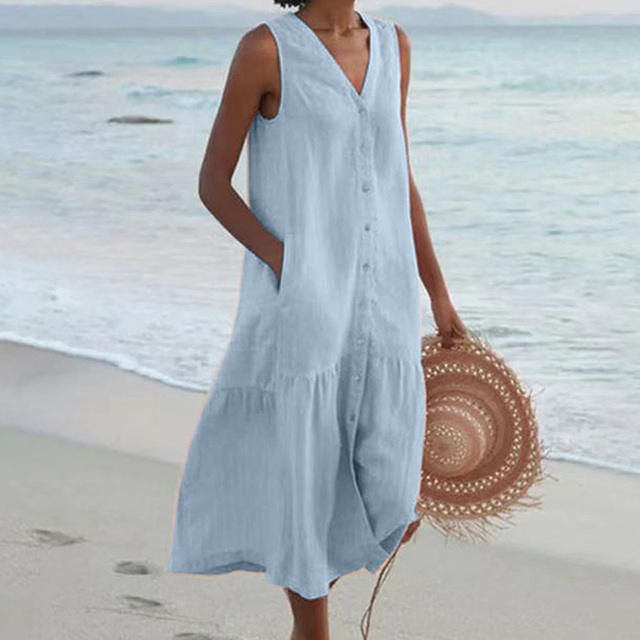 Celi Stijlvolle Zomerjurk Lichte Ademende Stoffen Vrouwelijke Getailleerde Pasvorm Trendy Design Geschikt voor Strand en Zomerfeesten