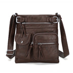 Vrouwen Leren Schoudertas Met Meerdere Vakken Kwaliteitsleer