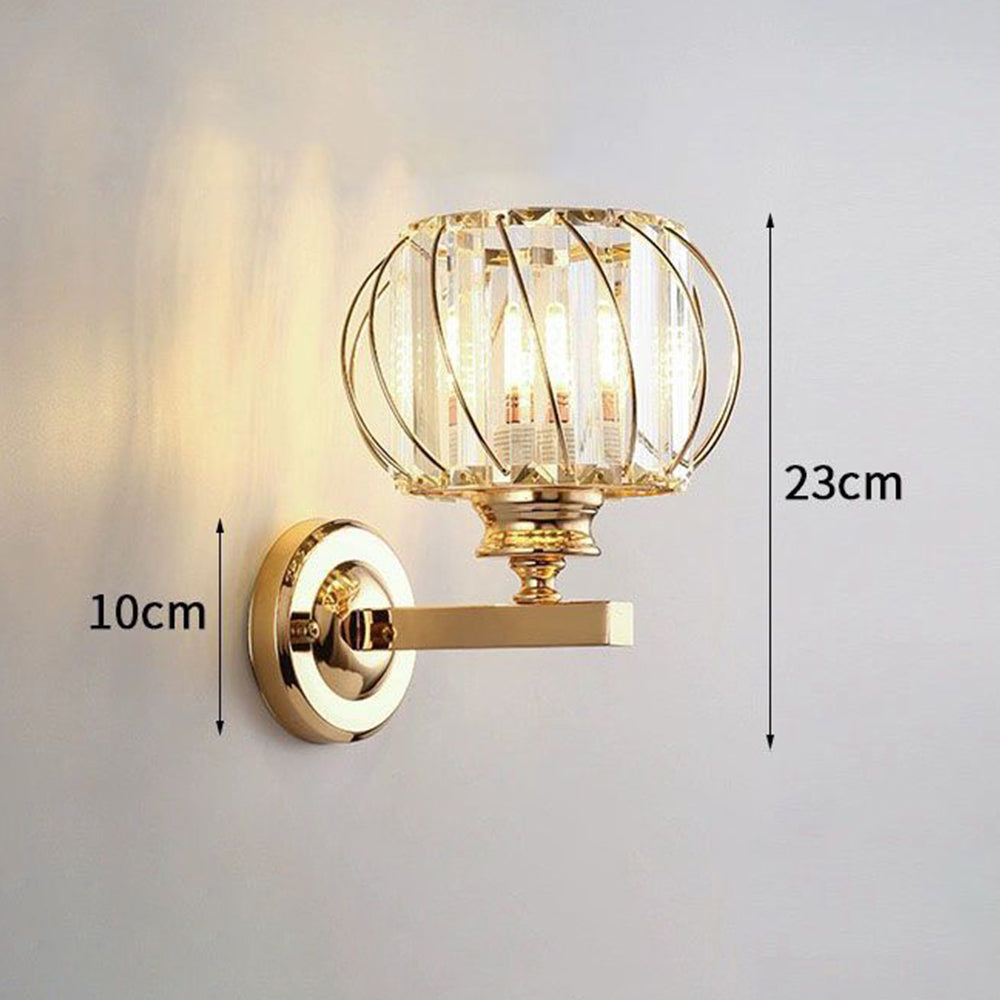 Contemporary Ronde Kristallen Hal Wandlamp Voor Elegante Gangen en Woonruimtes