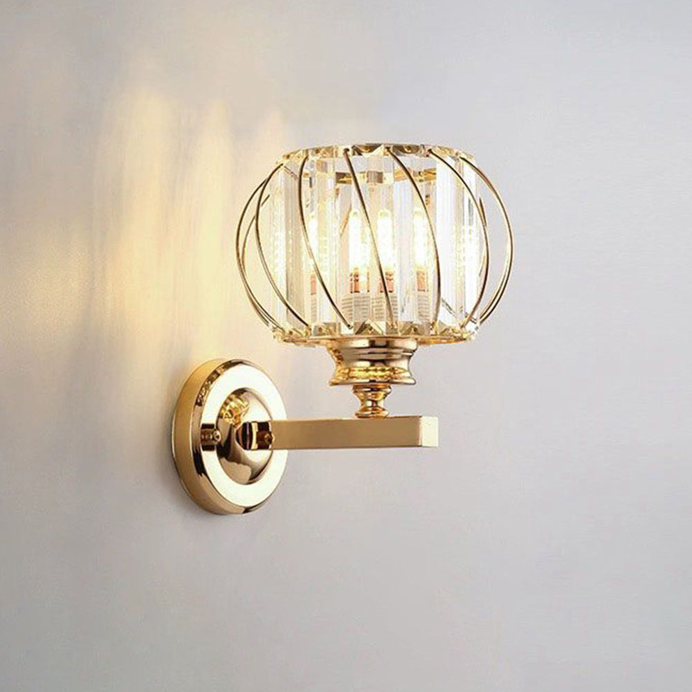 Contemporary Ronde Kristallen Hal Wandlamp Voor Elegante Gangen en Woonruimtes