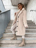 Trenchcoat Van Pluche Warm En Ademend Voor Koude Seizoen - Winterjas Dames