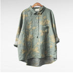 Bloemenblouse Romantische Pasvorm Met Bloemenprint Zacht