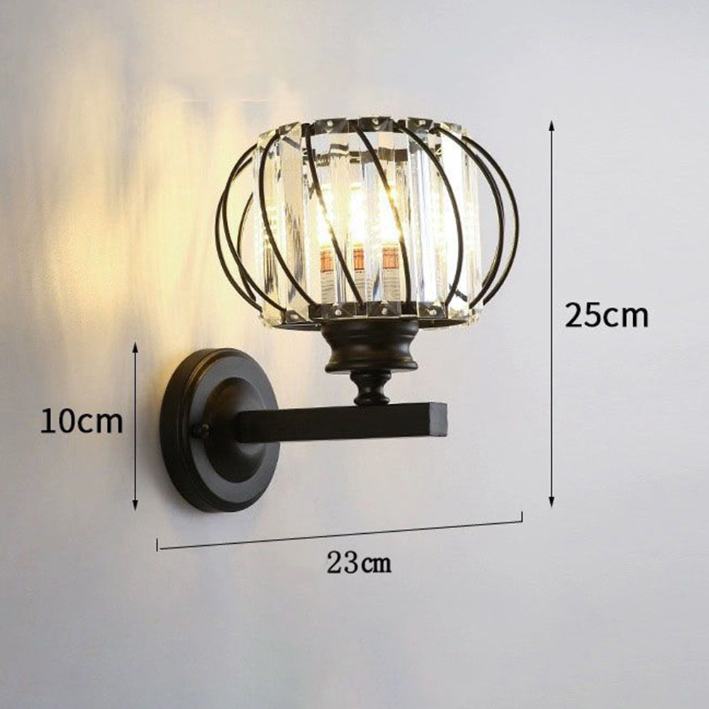 Contemporary Ronde Kristallen Hal Wandlamp Voor Elegante Gangen en Woonruimtes