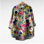Bloemenblouse Romantische Pasvorm Met Bloemenprint Zacht