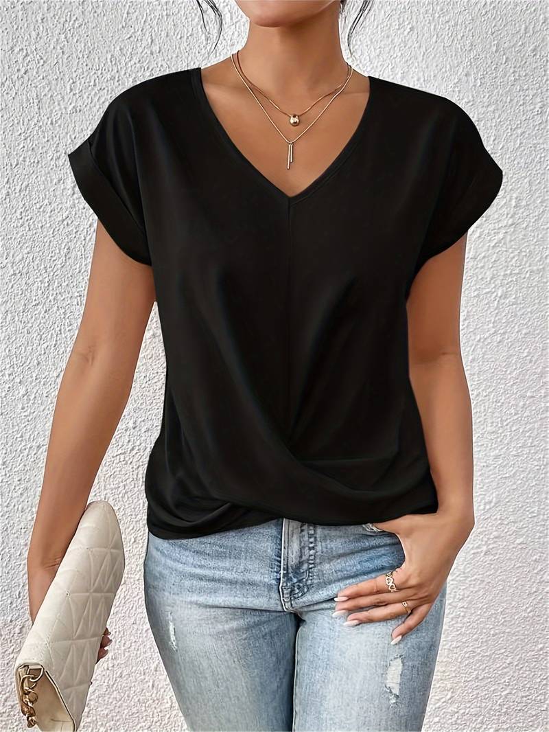 Casual Korte Mouw Top voor Dames met Stijlvolle Pasvorm