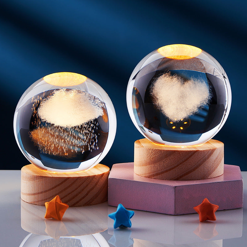 3D Led Nachtlamp Kristallen Ontwerp Met Betoverende Sfeer
