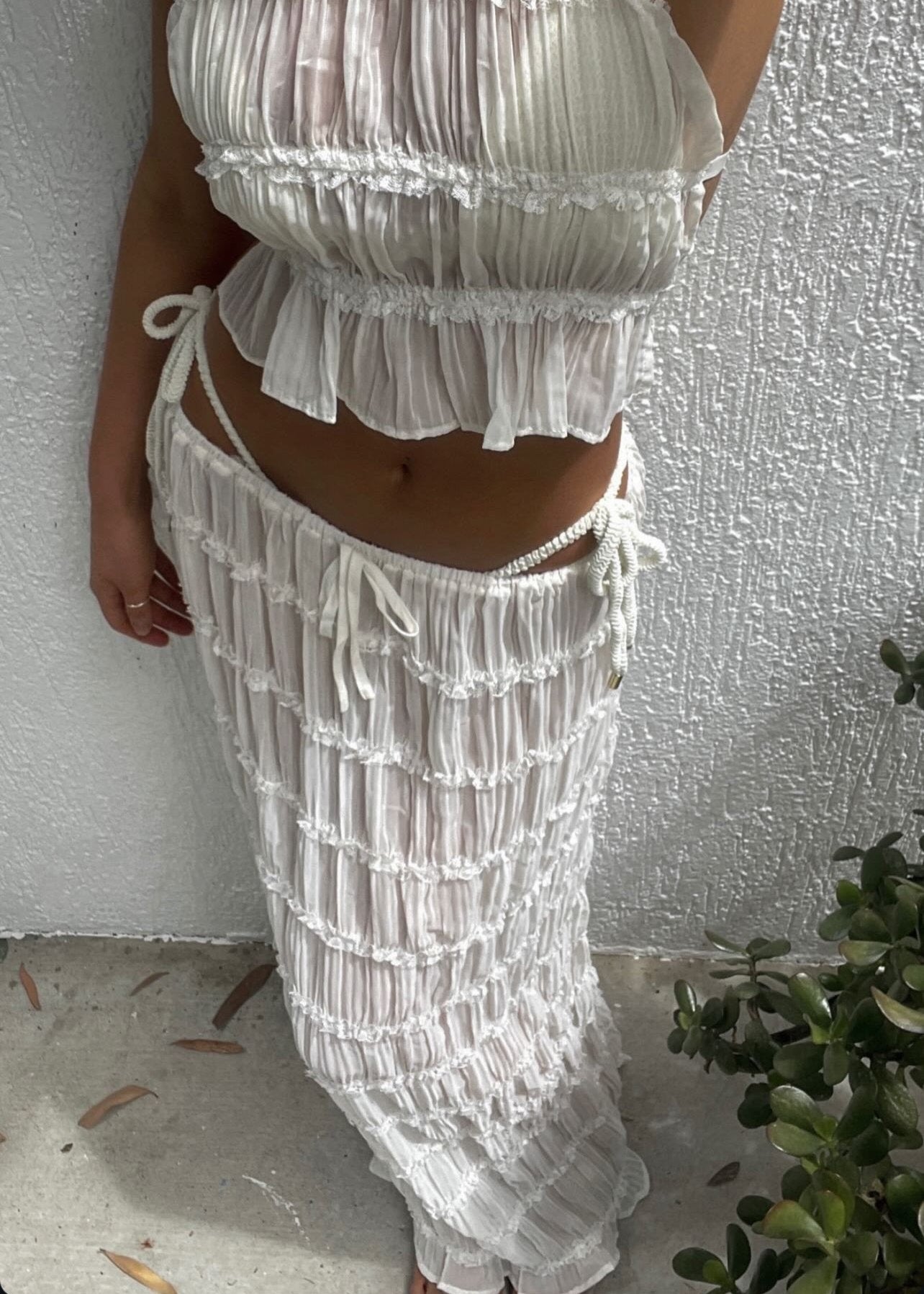 Sahara Set Voor Vrouwen - Luxe Chiffon Haltertop en Rok Stijl