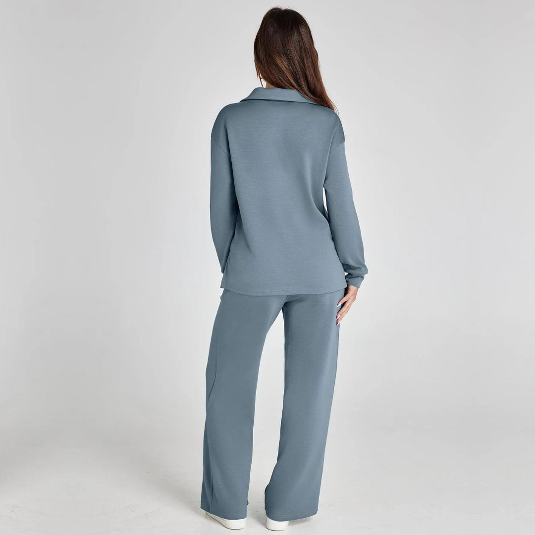 Eulària - Luxe Loungewear Set met Comfy Broek en V-hals