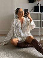 Carello - Oversized Glitter Blouse Voor Dames