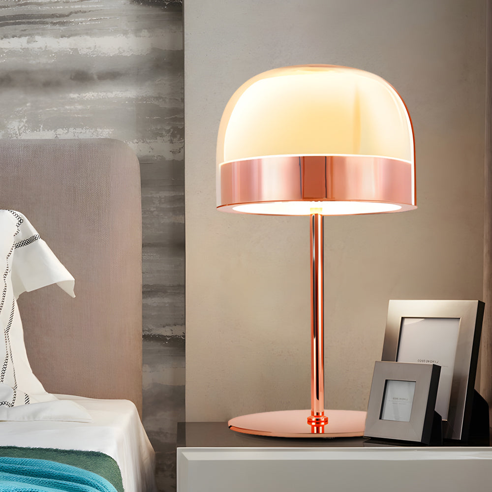 Glazen Tafellamp Met Tweelaags Nachtlampje Elegant Ontwerp