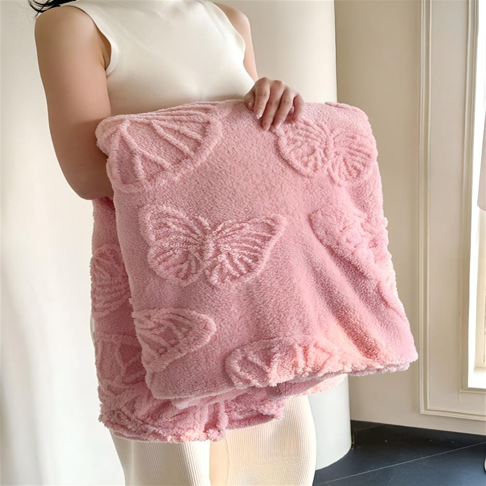 Vlinder Jacquard Flanellen Deken
