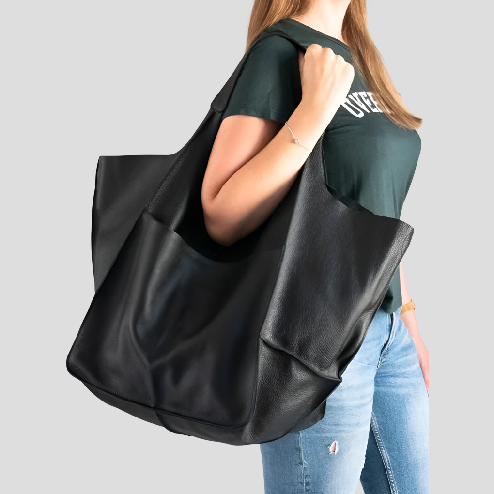 Vrouwen Overgedimensioneerde Vintage Leren Schoudertas