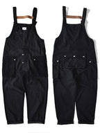 Baggy Denim Overalls met Kleur Gecoördineerde Zak