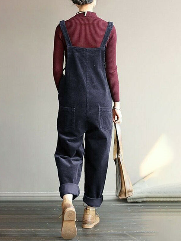 Dames Corduroy Casual Overalls