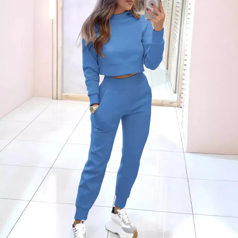 Eivissa - Comfortabel Dames Tweedelig Trainingspak met Cropped Sweater