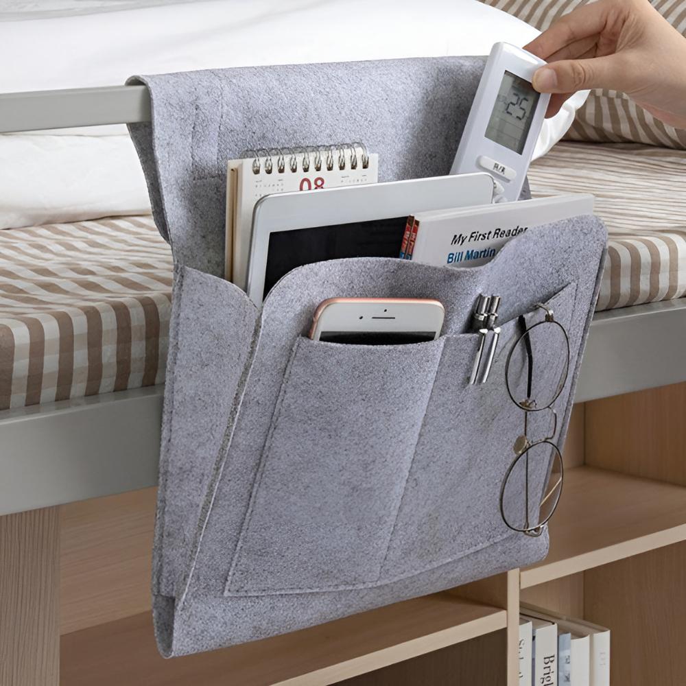 Multifunctionele Bedside Organiser van Vilt – Ruimtebesparende Opbergoplossing voor Slaapkamer en Kantoor