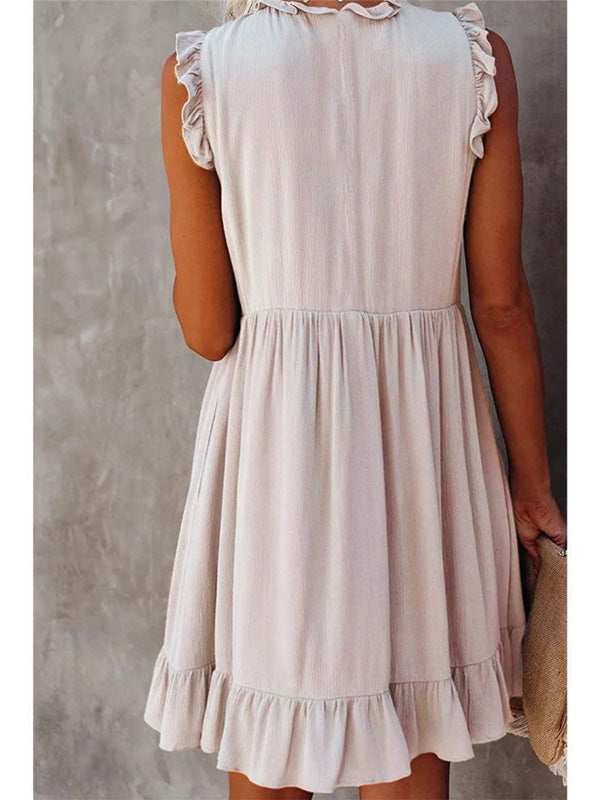 Mouwloze Ruffle Tiered Mini Jurk
