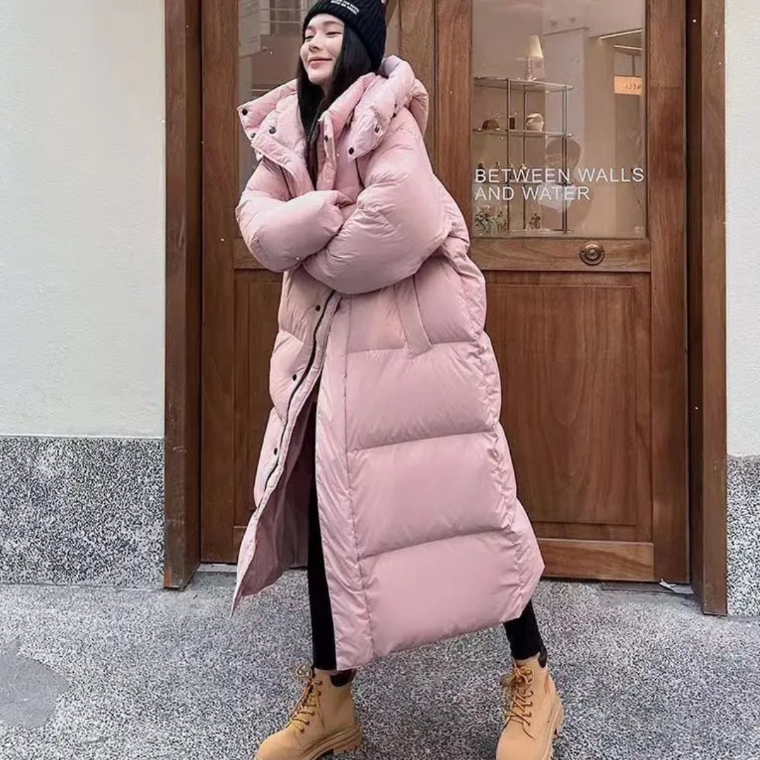 Dames Lange Winter Puffer Donsjack | Met Kapuze