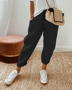 Damesbroeken Relaxed Fit Koordsluiting Casual Dagelijkse Comfort Stijlvolle Taps Toe Pasvorm
