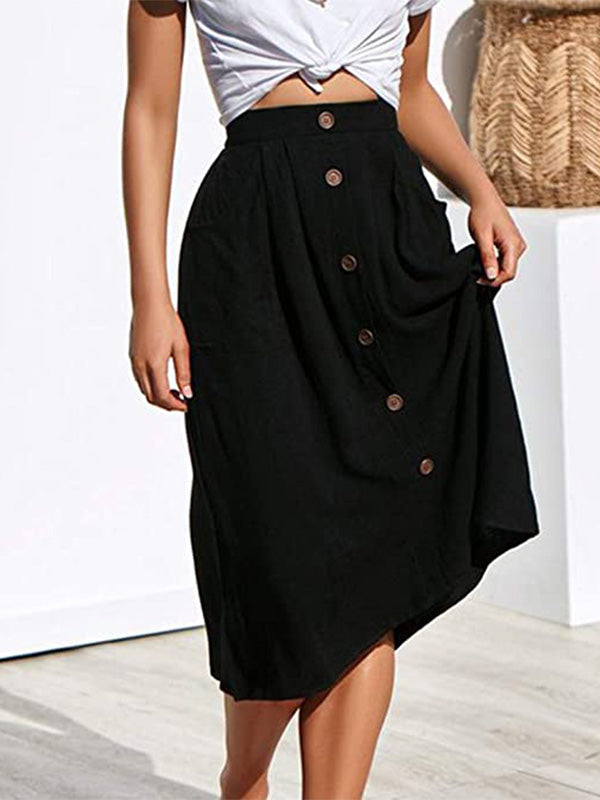 Dames Casual Hoge Taille Knoprok