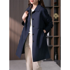 Trenchcoat Dames Getailleerde Pasvorm Middenlengte Knopen