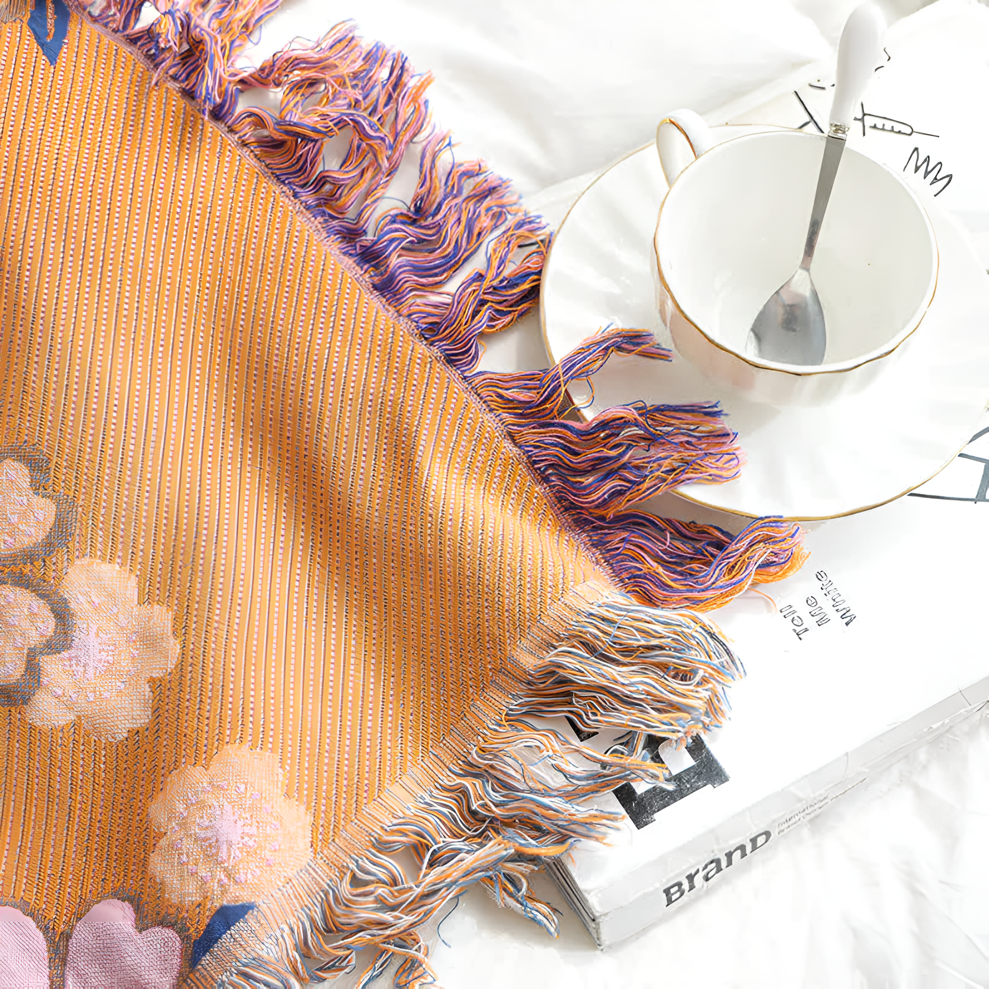 Bloeiende Bloemen Tassel Deken