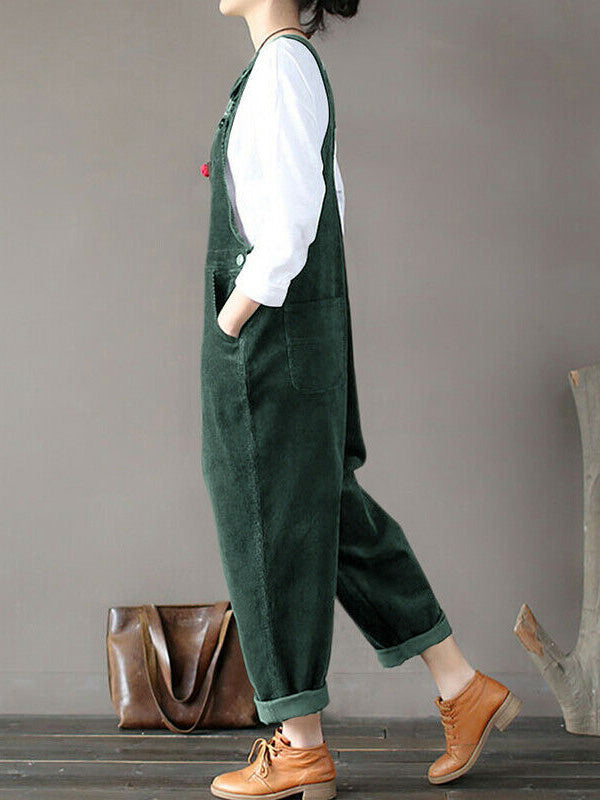 Dames Lichte Corduroy Cozy Overalls