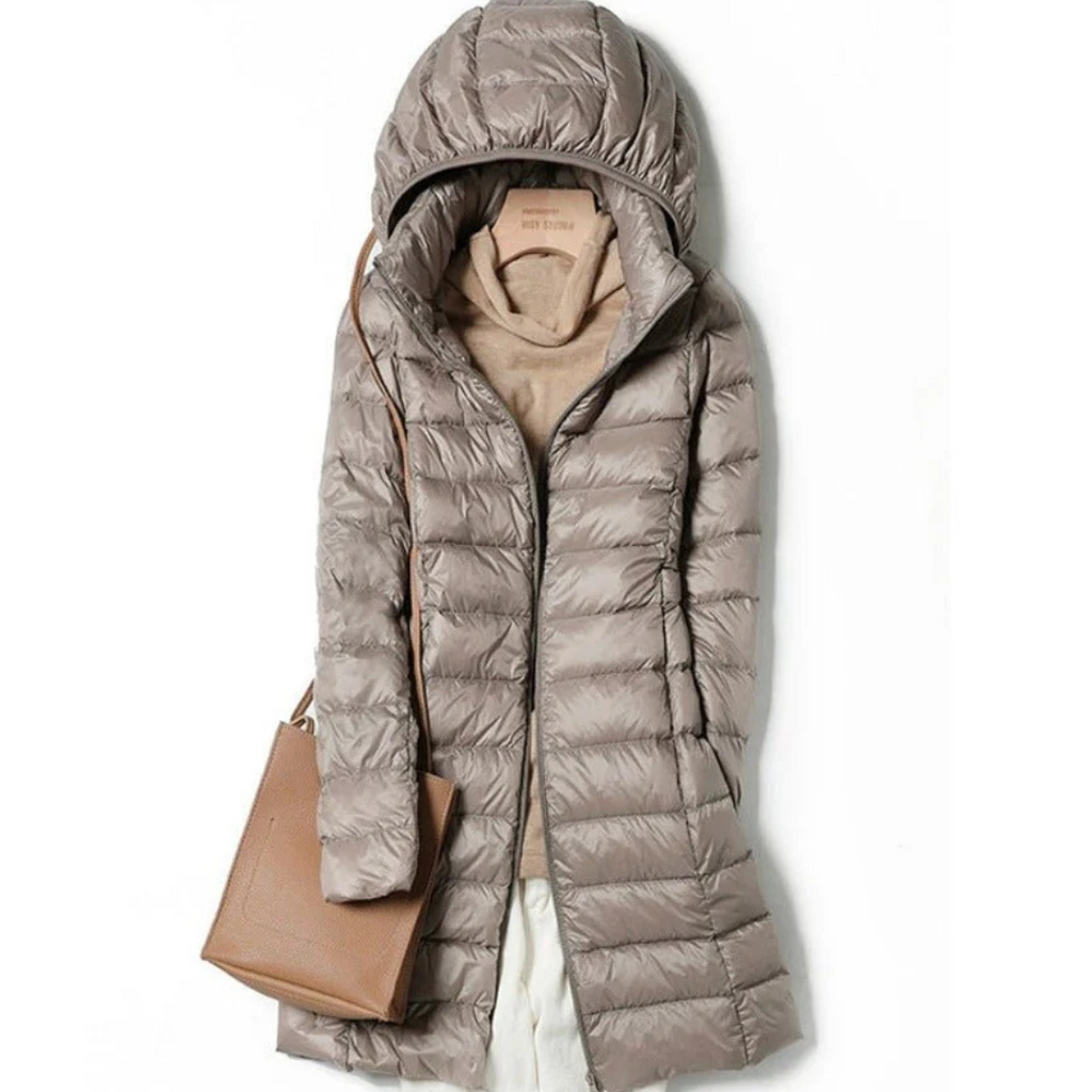 Dames Lange Winter Puffer Jas | Capuchon