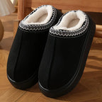 Slippers Met Fleece Voering Antislip EVA Zool Zwart Bruin - Sloffen - Pantoffels