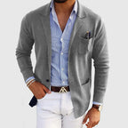 Heren Blazer Ademend Materiaalmix Getailleerde Pasvorm