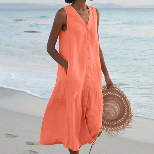 Celi Stijlvolle Zomerjurk Lichte Ademende Stoffen Vrouwelijke Getailleerde Pasvorm Trendy Design Geschikt voor Strand en Zomerfeesten