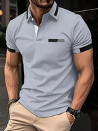 Variant image for Heren T Shirt Blauw M Katoen Kleurblok Casual Sportstijl-49