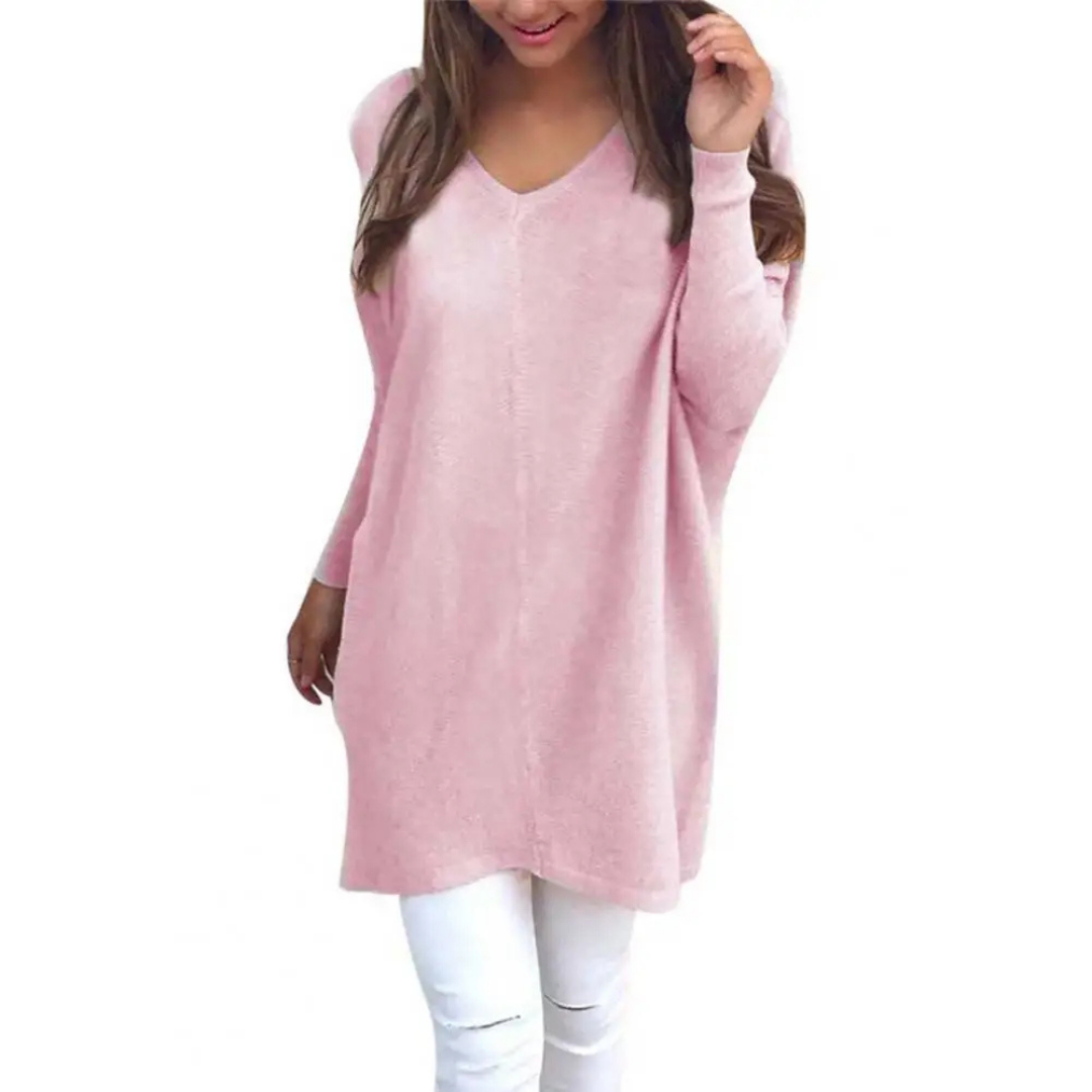 Dames Casual Oversized V-Hals Trui Ruime Snit Gezellig