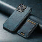 Leren Telefoonhoes Bruin Met Kaarthouder Compatibel