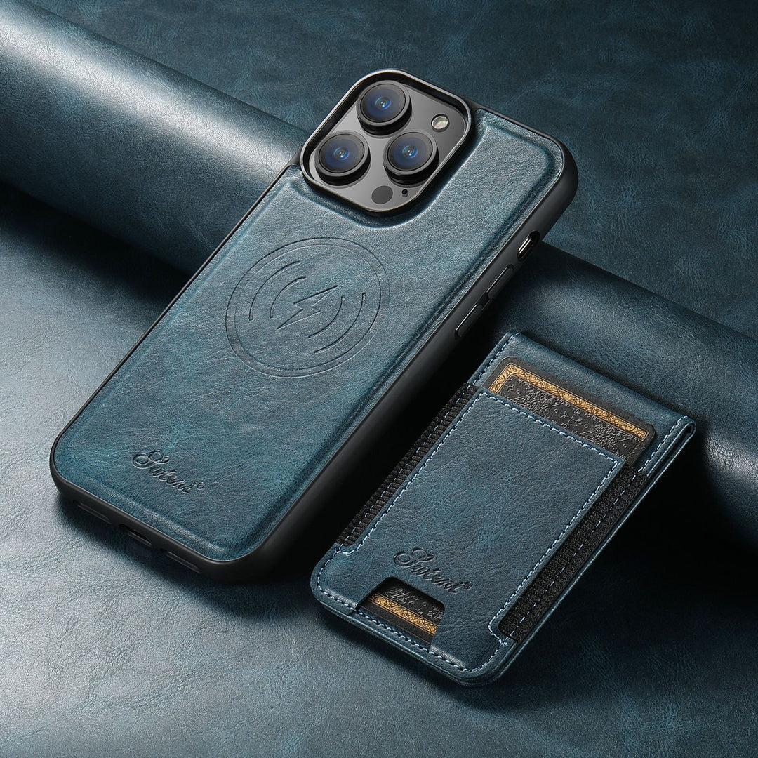 Leren Telefoonhoes Bruin Met Kaarthouder Compatibel