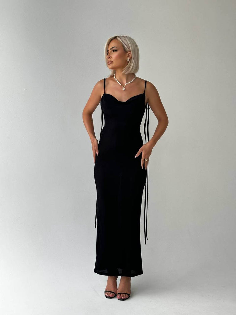 Sophia Rugloze Maxi Jurk voor Elegante Avonden en Feesten