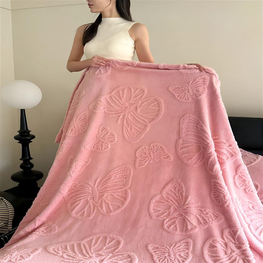 Vlinder Jacquard Flanellen Deken