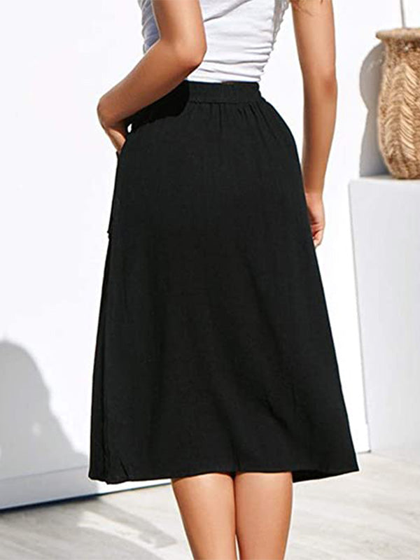 Dames Casual Hoge Taille Knoprok