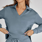 Eulària - Luxe Loungewear Set met Comfy Broek en V-hals